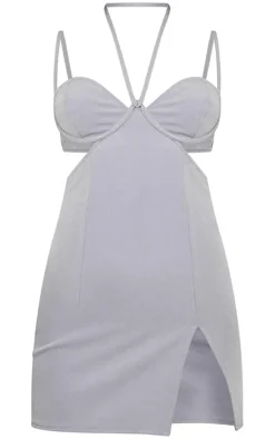 Woven Tailored Cut Out Split Detail Strappy Shift Dress-PrettyLittleThing Hot