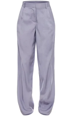 Clearance PrettyLittleThing Woven Tailored Pleated Wide Leg Pants Grey