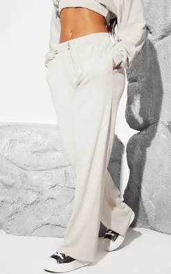 Best PrettyLittleThing Zip Front Wide Leg Sweatpants Grey