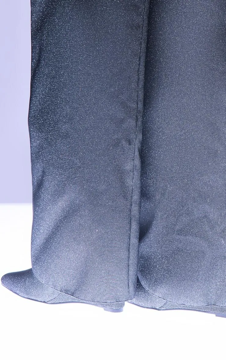 PrettyLittleThing Knee High Boots*Diamante Point Toe Fold Over Wedged Knee High Boots