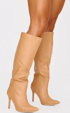 PrettyLittleThing High Heels*PU Point Toe Stiletto Heeled Knee High Boots