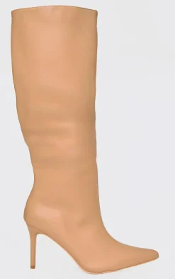 PrettyLittleThing High Heels*PU Point Toe Stiletto Heeled Knee High Boots