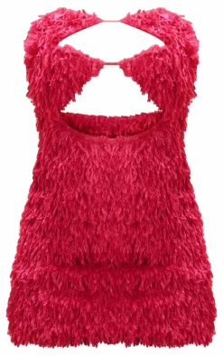 Feather Bandeau Cut Out Bodycon Dress-PrettyLittleThing Hot