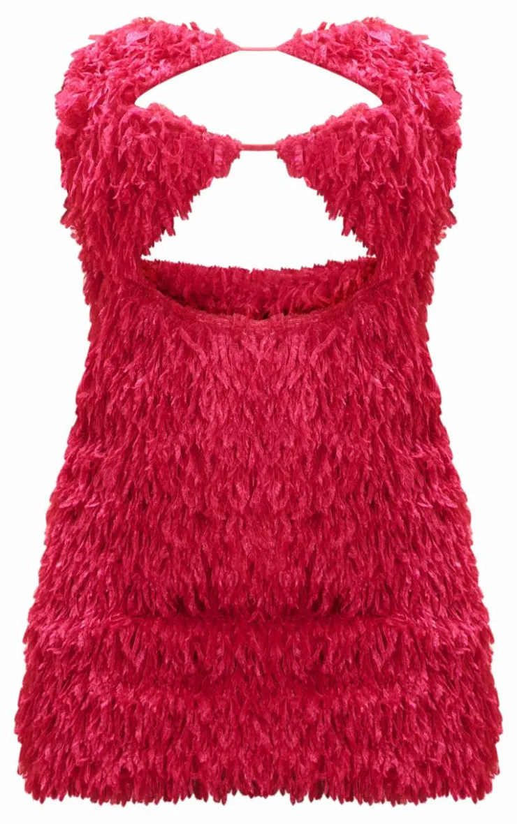 Feather Bandeau Cut Out Bodycon Dress-PrettyLittleThing Hot