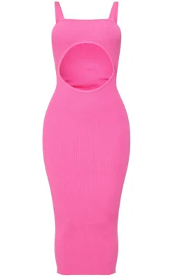 Front Cut Out Soft Rib Maxi Dress-PrettyLittleThing Hot