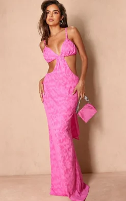 Jacquard Cut Out Maxi Dress-PrettyLittleThing Outlet