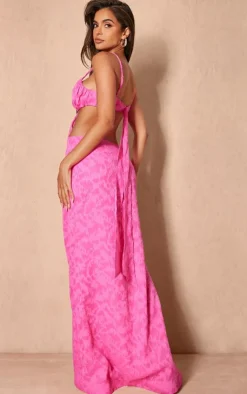 Jacquard Cut Out Maxi Dress-PrettyLittleThing Outlet