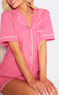 PrettyLittleThing Christmas Pajamas*Jersey Piping Detail Short PJ Set