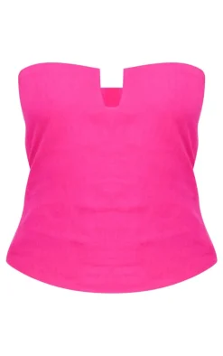 PrettyLittleThing Corsets*Linen Look Square Neck Bandeau Corset