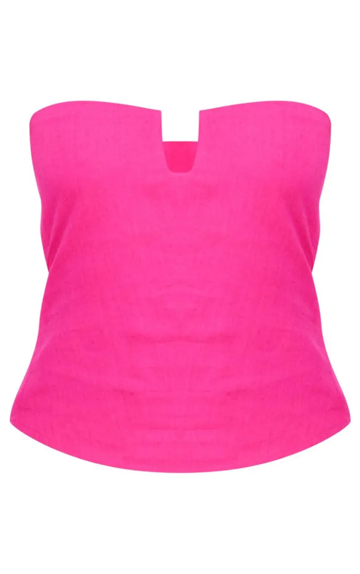 PrettyLittleThing Corsets*Linen Look Square Neck Bandeau Corset
