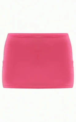 Sale PrettyLittleThing Low Rise Slinky Micro Mini Skirt Hot Pink