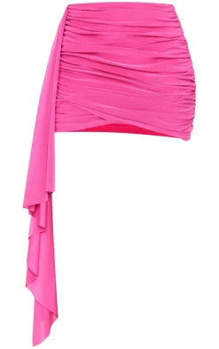 Slinky Draped Ruched Mini Skirt-PrettyLittleThing Online