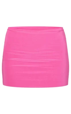 New PrettyLittleThing Slinky Low Rise Micro Skirt Hot Pink
