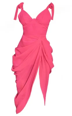Underwire Detail Draped Midi Dress-PrettyLittleThing Outlet