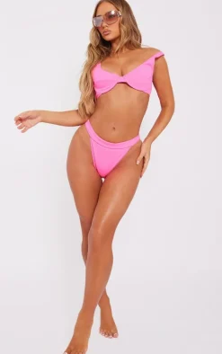 Hot Pink Underwired Scuba Bikini Top