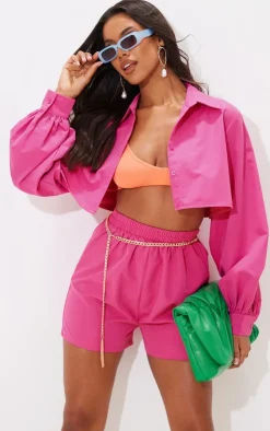 Clearance PrettyLittleThing Woven A Line Shorts Hot Pink
