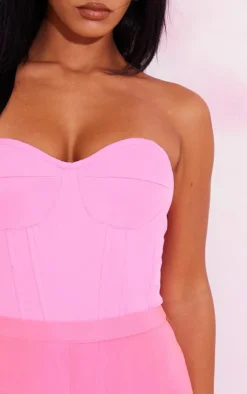 PrettyLittleThing Corsets*Hot Pink Woven Corset