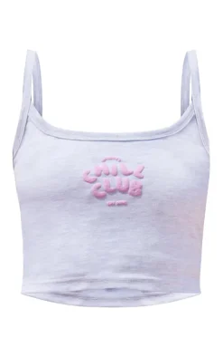 PrettyLittleThing Camisole*Chill Club Puff Print Cotton Cami Top