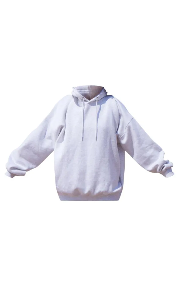 Ice Grey Chill Club Puff Print Oversized Hoodie