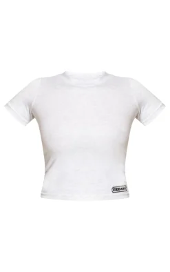 PrettyLittleThing T-Shirts*Studio Archive Embroidered Cotton Short Sleeve Longline Top