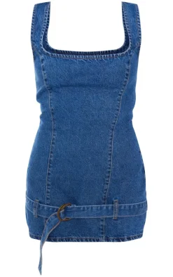 Belted Denim Dress-PrettyLittleThing Discount