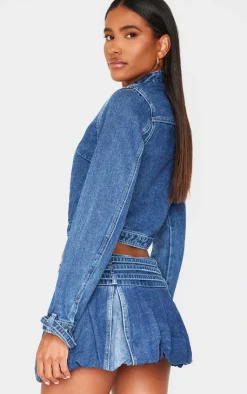 Buckle Detail Cropped Moto Jacket-PrettyLittleThing Outlet