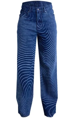 Indigo Lazer Swirl Print Jeans