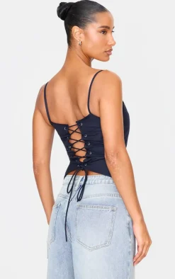PrettyLittleThing Corsets*Premium Woven Lace Up Back Corset