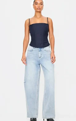 PrettyLittleThing Corsets*Premium Woven Lace Up Back Corset