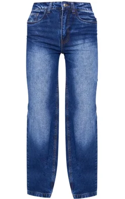 Clearance PrettyLittleThing Straight Leg Denim Jeans Indigo