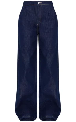New PrettyLittleThing Tailored Style Wide Leg Jean Indigo