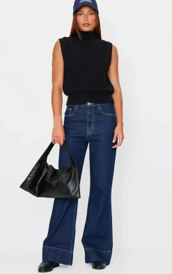 PrettyLittleThing Thanksgiving Outfits*Wash Contrast Seam Flared Jeans