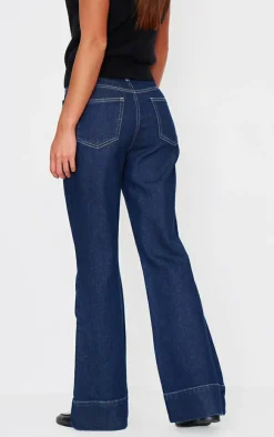 PrettyLittleThing Thanksgiving Outfits*Wash Contrast Seam Flared Jeans