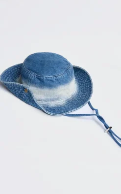 PrettyLittleThing Hats*Washed Denim Cowboy Hat