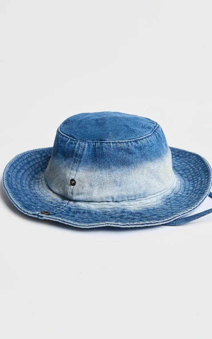 PrettyLittleThing Hats*Washed Denim Cowboy Hat