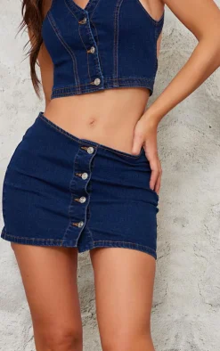 Outlet PrettyLittleThing Western Style Denim Mini Skirt Indigo