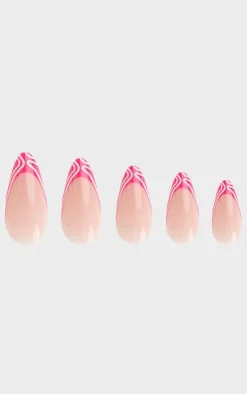 PrettyLittleThing Nails*Invogue Raspberry Ripple Almond Nails (24 Pieces)