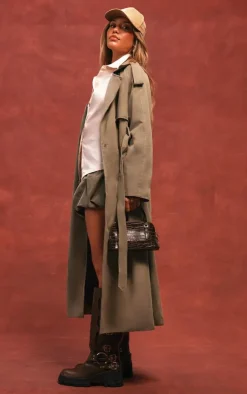 PrettyLittleThing Trench Coats*Belted Double Breasted Trench Coat