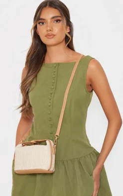 Button Down Scoop Back Shift Dress-PrettyLittleThing Hot
