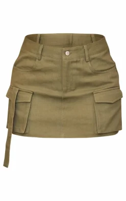 Outlet PrettyLittleThing Cargo Twill Mini Skirt Khaki