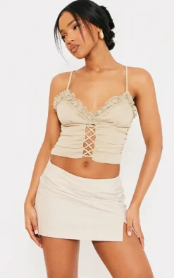 PrettyLittleThing Camisole*Chiffon Lace Trim Cami Top