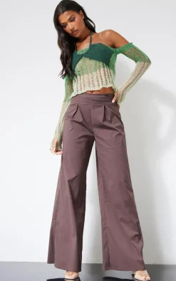 PrettyLittleThing Knitted Tops*Contrast Eyelash Knit Top With Sleeves