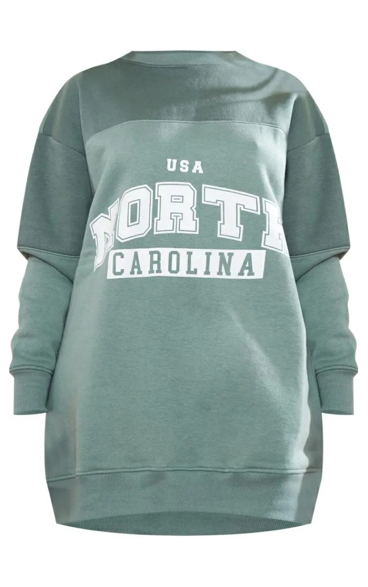 Contrast North Carolina Graphic Sweater Dress-PrettyLittleThing
