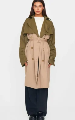 PrettyLittleThing Trench Coats*Contrast Oversized Belted Midi Trench Coat