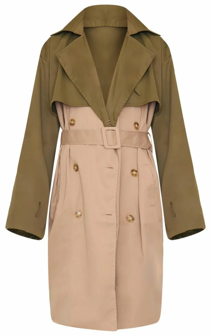 PrettyLittleThing Trench Coats*Contrast Oversized Belted Midi Trench Coat