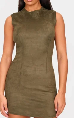 Faux Suede Bodycon Dress-PrettyLittleThing Clearance