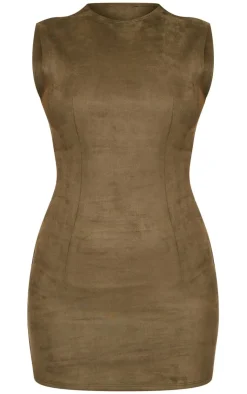 Faux Suede Bodycon Dress-PrettyLittleThing Clearance