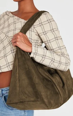 PrettyLittleThing Shoppers*Faux Suede Oversized Slouchy Tote Bag