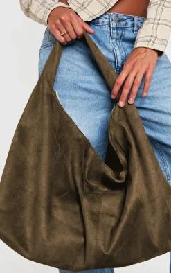 PrettyLittleThing Shoppers*Faux Suede Oversized Slouchy Tote Bag