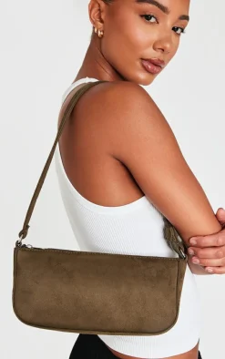 PrettyLittleThing Shoulder Bags*Faux Suede Zip Shoulder Bag